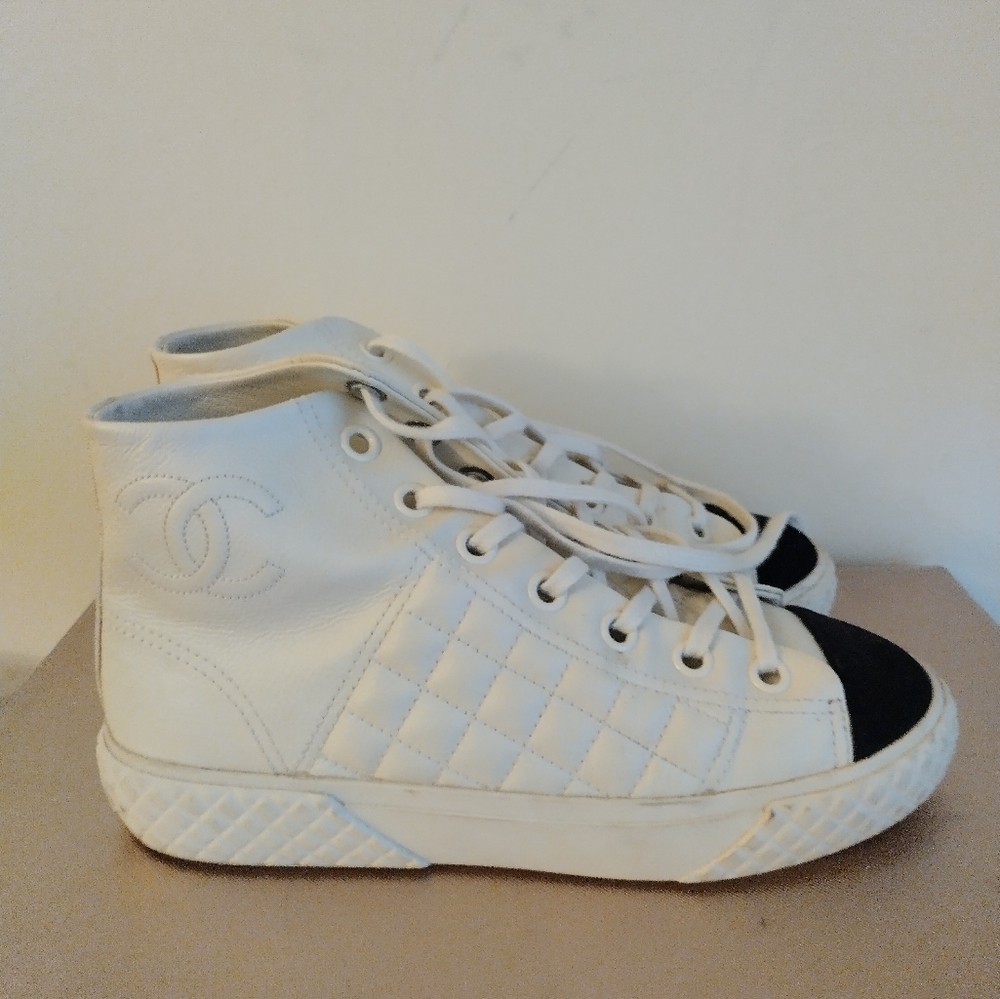 Chanel high top sneakers size 36